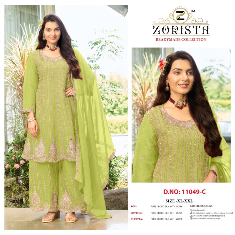 11049 A To D By Zorista Cloud Silk Readymade Pakistani Suits